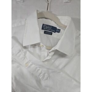 Polo Ralph Lauren Curham Cotton Long Sleeve Button Up Shirt Men's 17 Solid White
